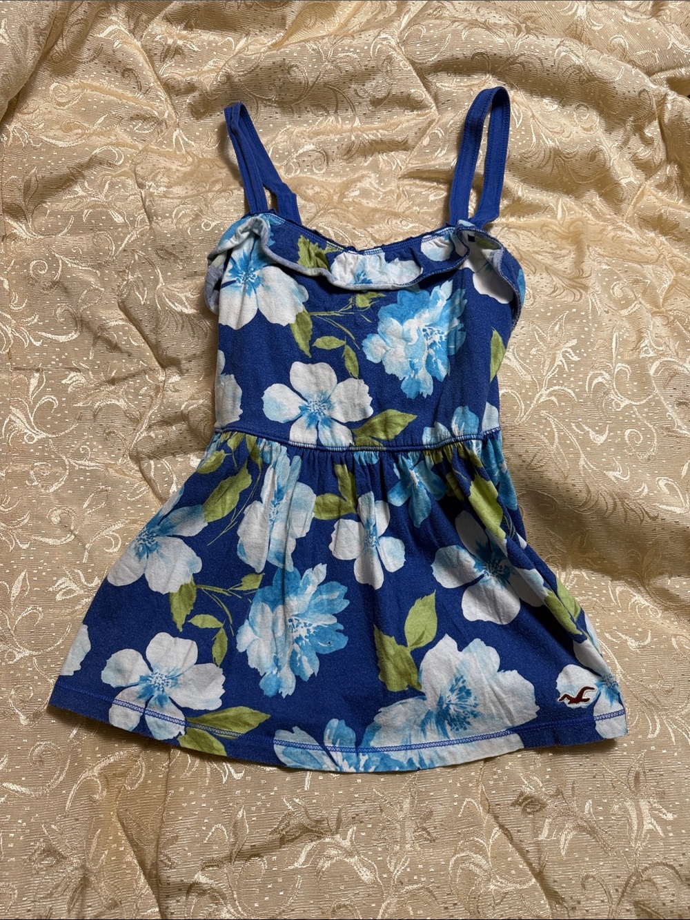 Blue Hollister Floral Tank Top